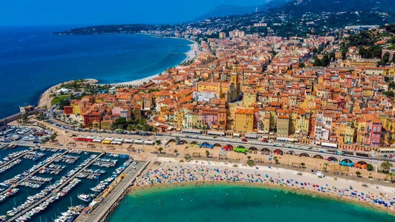 Studio avec jardin - garage - 500m des plages Menton Exteriör bild